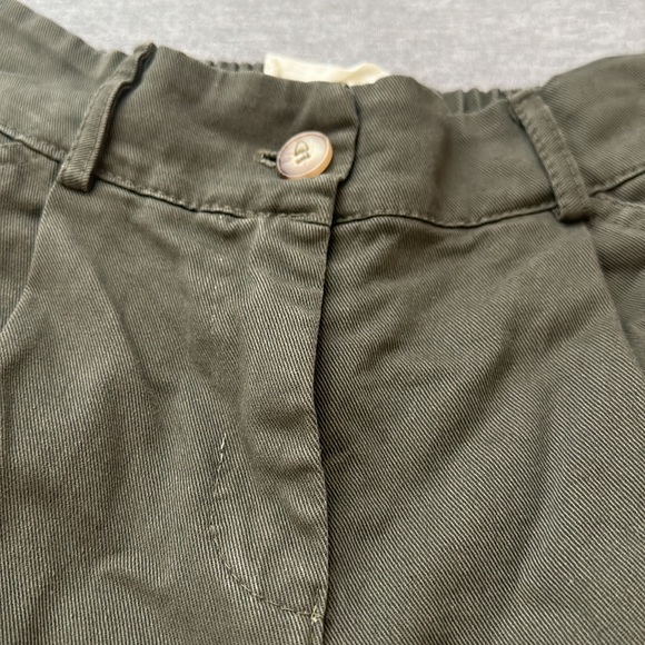 Olive Green Elasticized Wide Leg Trouser Pants - Picture 5 of 17